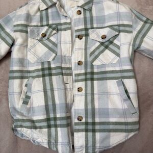 Green Plaid Button-Up Jacket